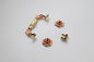 Golden + Red Paint Furniture Pulls Drawer Handle Pulls Lacquer Flower Shape
