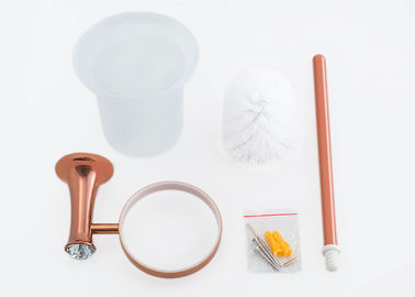 Zinc Alloy and Crystal Bathroom Accessory Toilet Brush &amp; Holder Modern Design