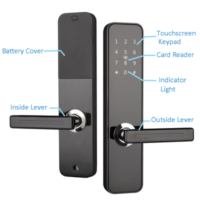 Electronic Keyless Entry Door Lock NFC/IC Card Unlock With Handle Touchscreen Keypad