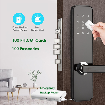 Electronic Keyless Entry Door Lock NFC/IC Card Unlock With Handle Touchscreen Keypad