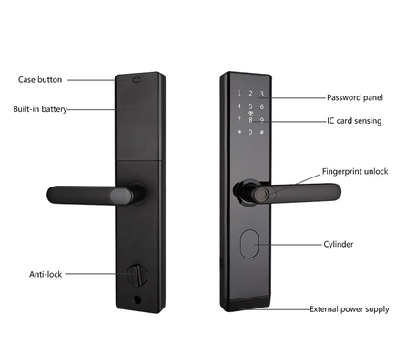 Security Smart Door Lock Fingerprint Mortise 6068 With Safety Knob Home Office