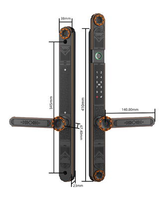 Waterproof IP65 Fingerprint Door Lock For Entry Outside Doors