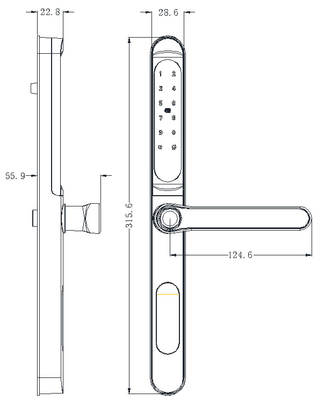 Bluetooth Fingerprint Passcode Door Lock Waterproof Courtyard With Gateway Control