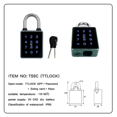 Bluetooth PadLock With Touchscreen For  Courtycard Door Fence Door Extrance Door