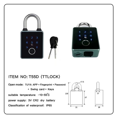 weatherproof Smart Keyless Touchscreen Bluetooth Waterproof Padlock For Outdoor Gate