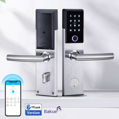 WiFi Connected Smart Door Lock for Entrance Door Featuring APP Code Card Bluetooth Fingerprint and Mechanical Key Control Methods