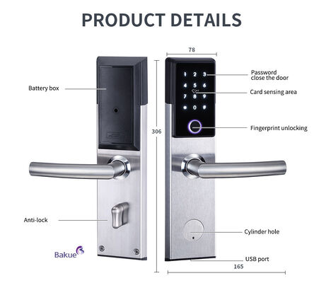 WiFi Connected Smart Door Lock for Entrance Door Featuring APP Code Card Bluetooth Fingerprint and Mechanical Key Control Methods