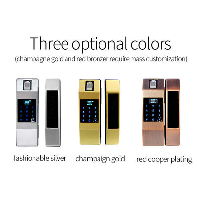 Zinc Alloy FPC Fingerprint Smart Door Lock Sliding Door Office Sliver Gold