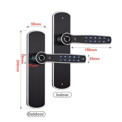 Smart TTlock FPC Fingerprint Door Lock Bluetooth With Reversible Handle