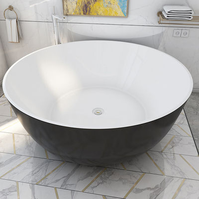 Non Yellowing Round Shape Acrylic Freestanding Bathtub