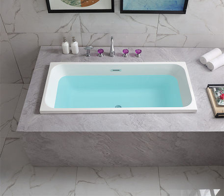 Built In Installation No Burr Square White Acrylic Bathtub OEM