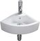 Small Triangle Wall Mount Corner Ceramic Art Basin With Overflow Hole