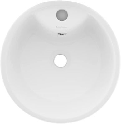 Glossy White Ceramic Pedestal Bathroom Sinks With Chrome Finish Overflow