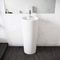 Glossy White Ceramic Pedestal Bathroom Sinks With Chrome Finish Overflow