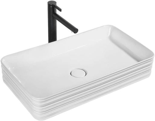 Deck Mounted Above Counter Ceramic Bathroom Sink Basin