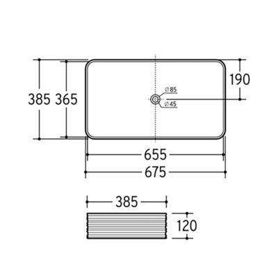 Deck Mounted Above Counter Ceramic Bathroom Sink Basin