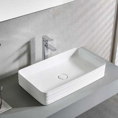 Deck Mounted Above Counter Ceramic Bathroom Sink Basin