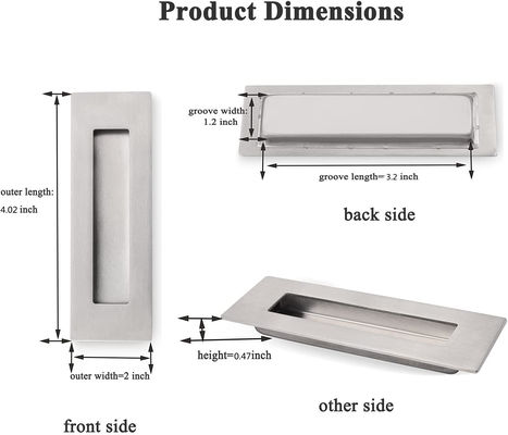 Electroplated SS304 Recessed Barn Door pull handle