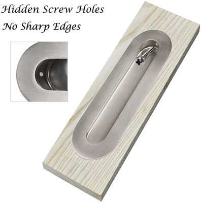 Recessed Flush Pocket Door Pull Oval Shape With Hidden Screw