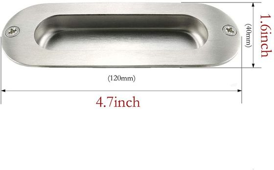 Oval Stainless Steel Flush Hidden Finger Pull Handles