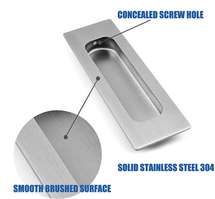 Invisible Rectangular SS304 Bypass Door Finger Pulls