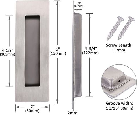 Satin Nickle Brashed SS304 Closet Door Finger Pull