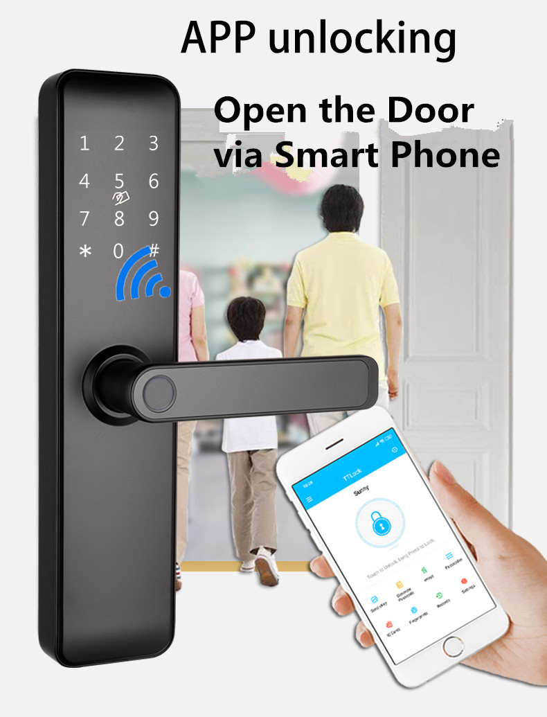 Painted Bluetooth WiFi RFID Keyless Smart Locks For Apartments Home ...