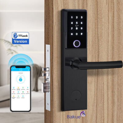 WiFi Connected Smart Door Lock for Entrance Door Featuring APP Code Card Bluetooth Fingerprint and Mechanical Key Control Methods