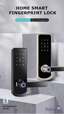 Smart Door Lock CE Fire Rated EN1634 1 EN14846 Black and Silver Secure Access Control System